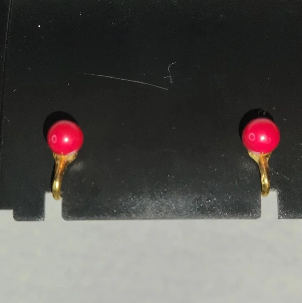 Vintage Little Cranberry Balls Clip-on Earrings Fashion Jewelry